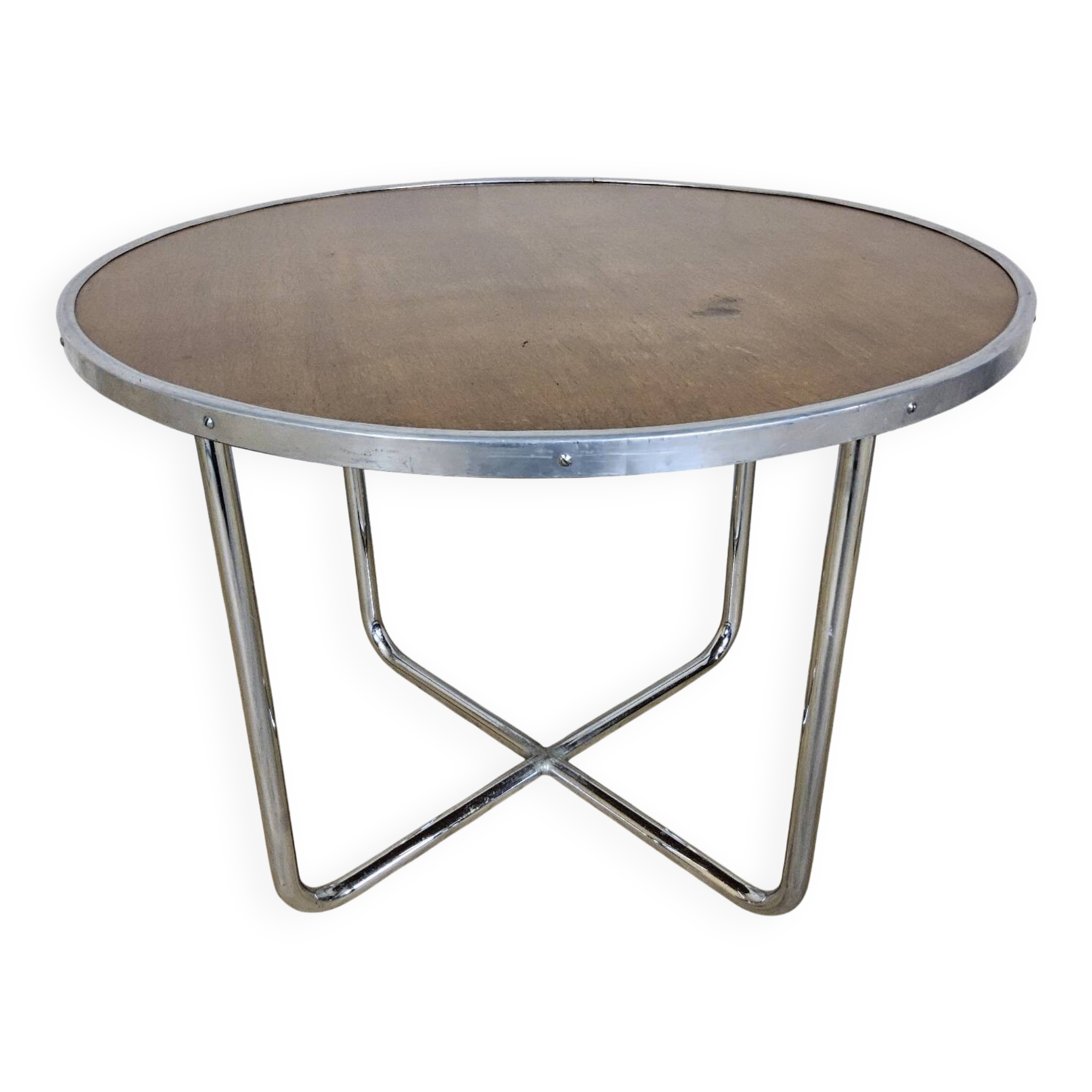 Vintage coffee table - My Home Bas van Pelt (chrome and wood) 1930s