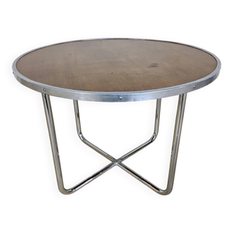 Vintage coffee table - My Home Bas van Pelt (chrome and wood) 1930s