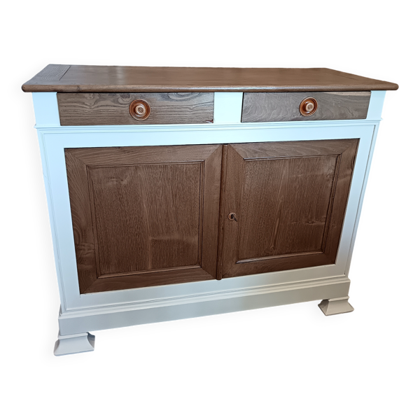 Buffet ancien bois naturel et lin