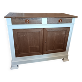 Buffet ancien bois naturel et lin