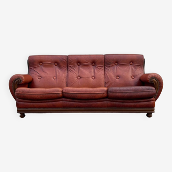 Canapé en cuir brun