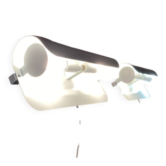 Pair of large steel wall lights Scandinavian design 1970.