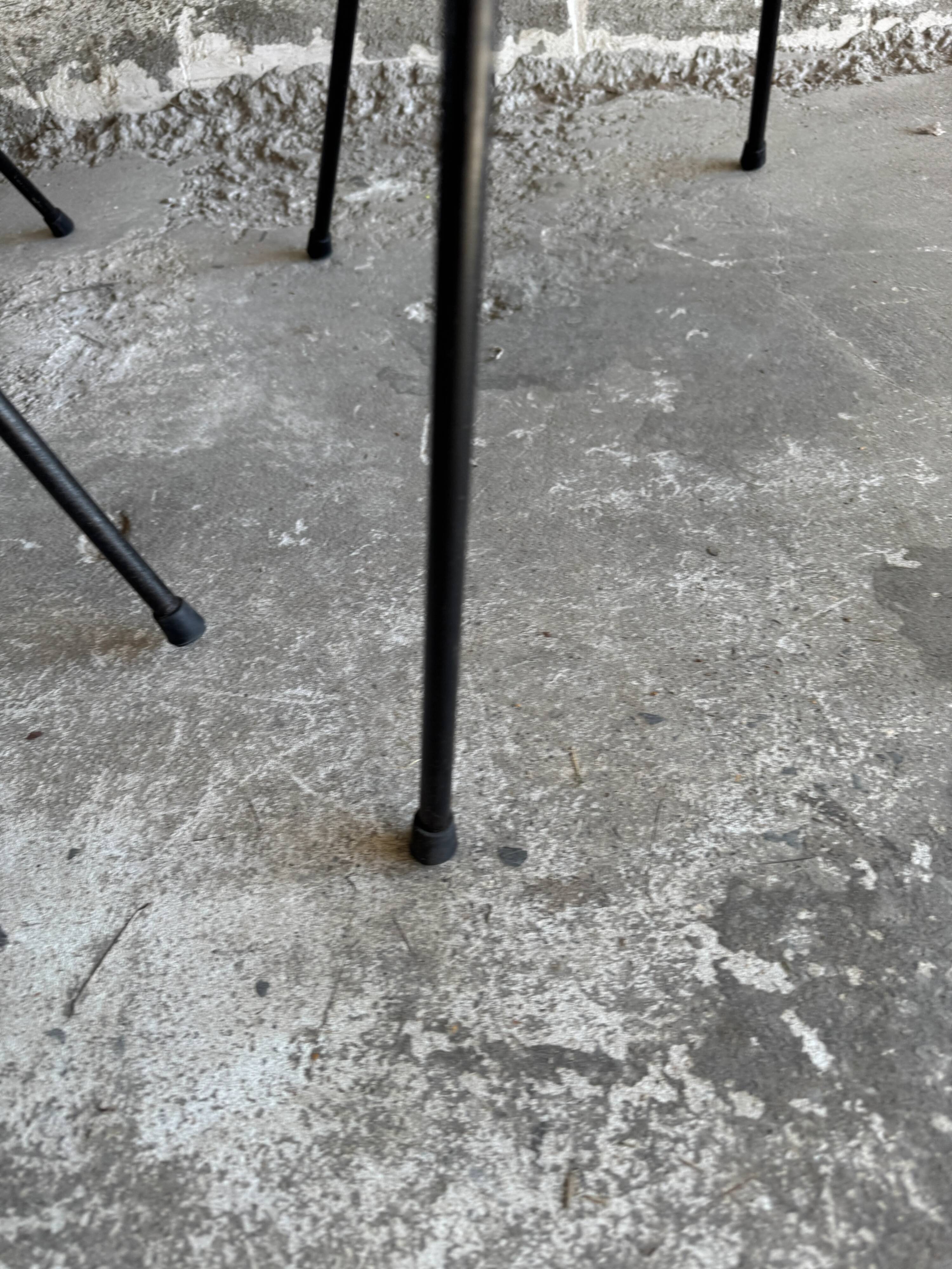 Set of 2 Black Leatherette Lounge Chairs Model 301 by W.h. Gispen — Metal Base, 1950s