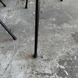 Set of 2 Black Leatherette Lounge Chairs Model 301 by W.h. Gispen — Metal Base, 1950s