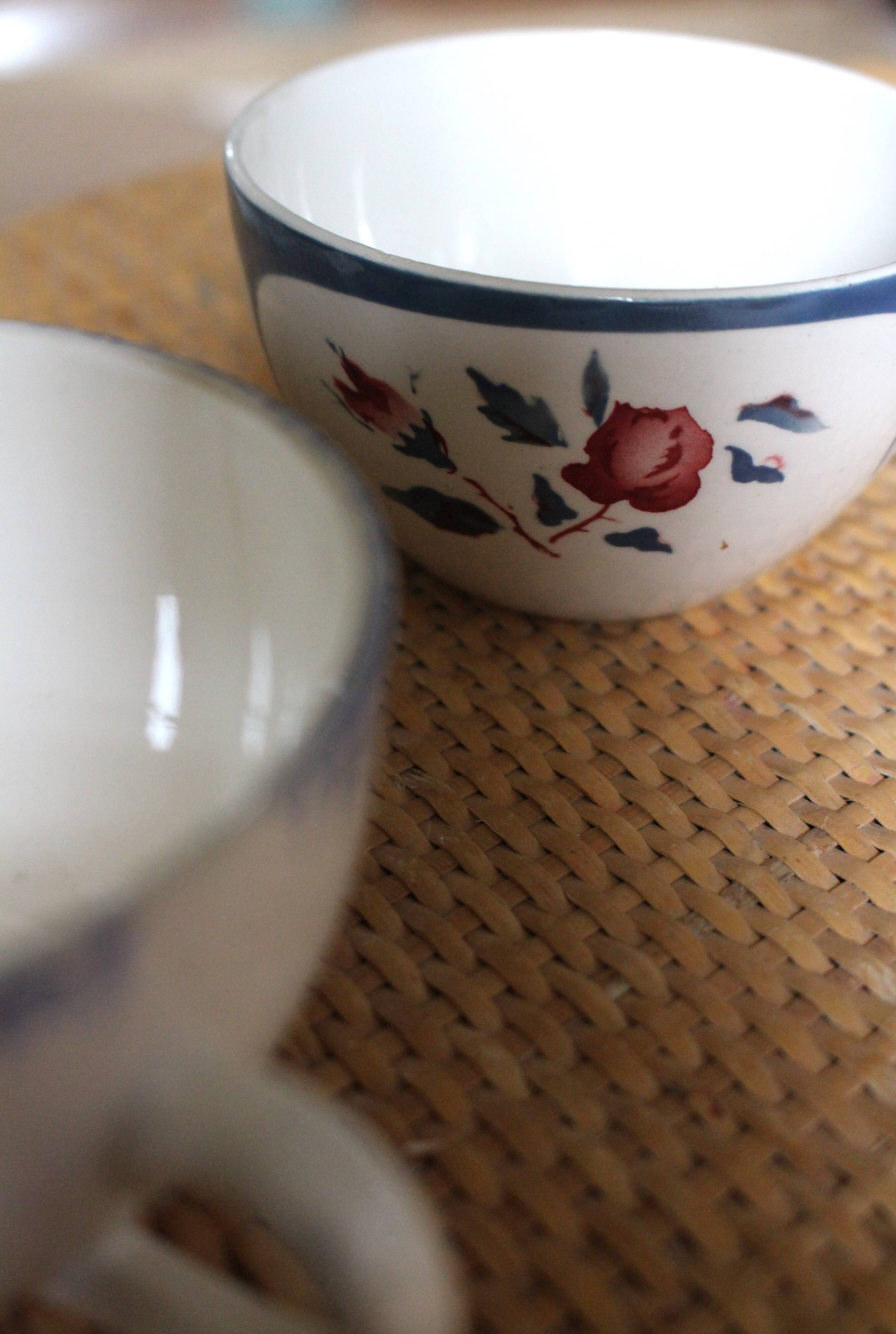 Set of 2 Blue Ninette Marie Lou Digoin Sarreguemines cups