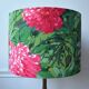 Lampshade with pink peony pattern