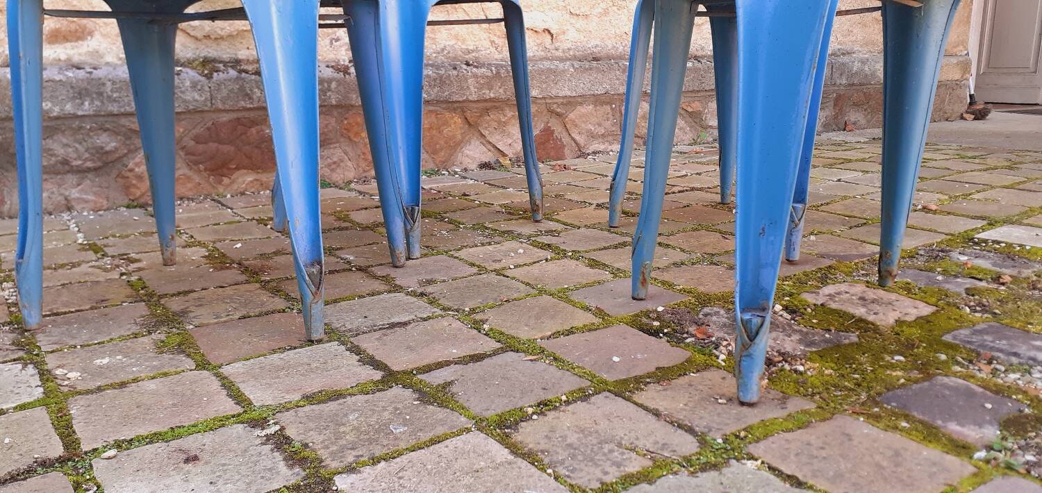 4 industrial chairs from the 50s, Multipl's brand, by Joseph Mathieu