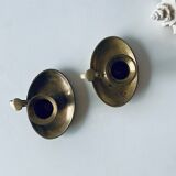 Pair of brass thumb candlesticks