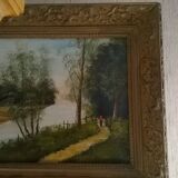 1 framed oil painting on canvas signed peron