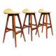 Three 1960s Danish Bar Stools In Rosewood & Leather by Erik Buch