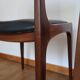 Series of 3 Scandinavian teak and skai chairs