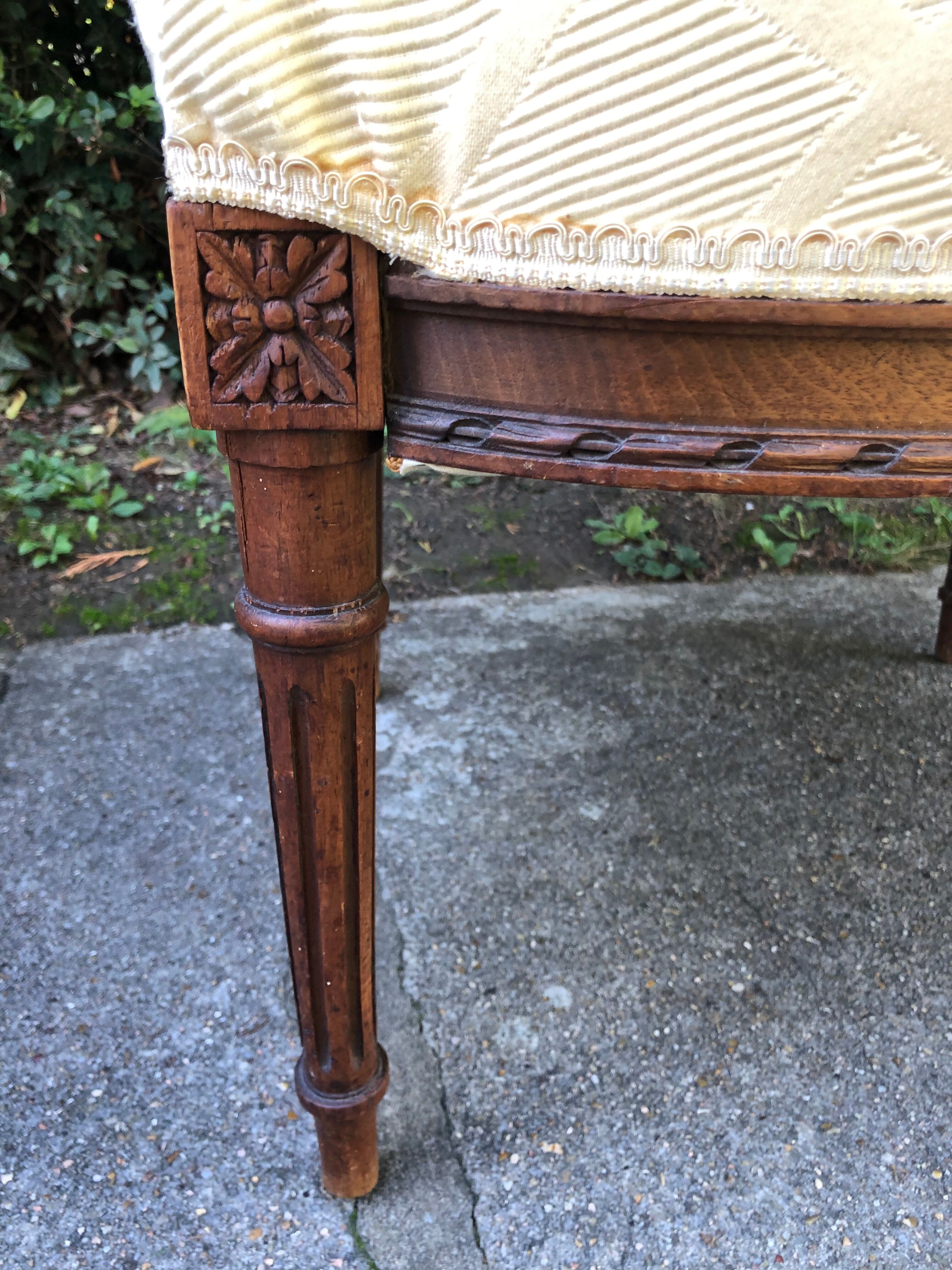 Pair of Louis XVI style armchairs solid walnut