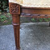 Pair of Louis XVI style armchairs solid walnut