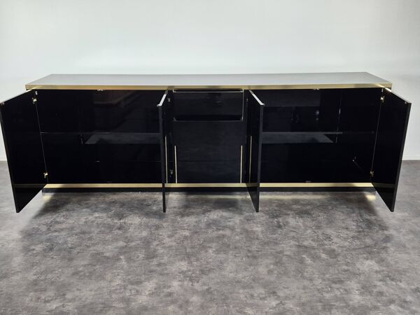 Enfilade laquée noire de Mario Sabot