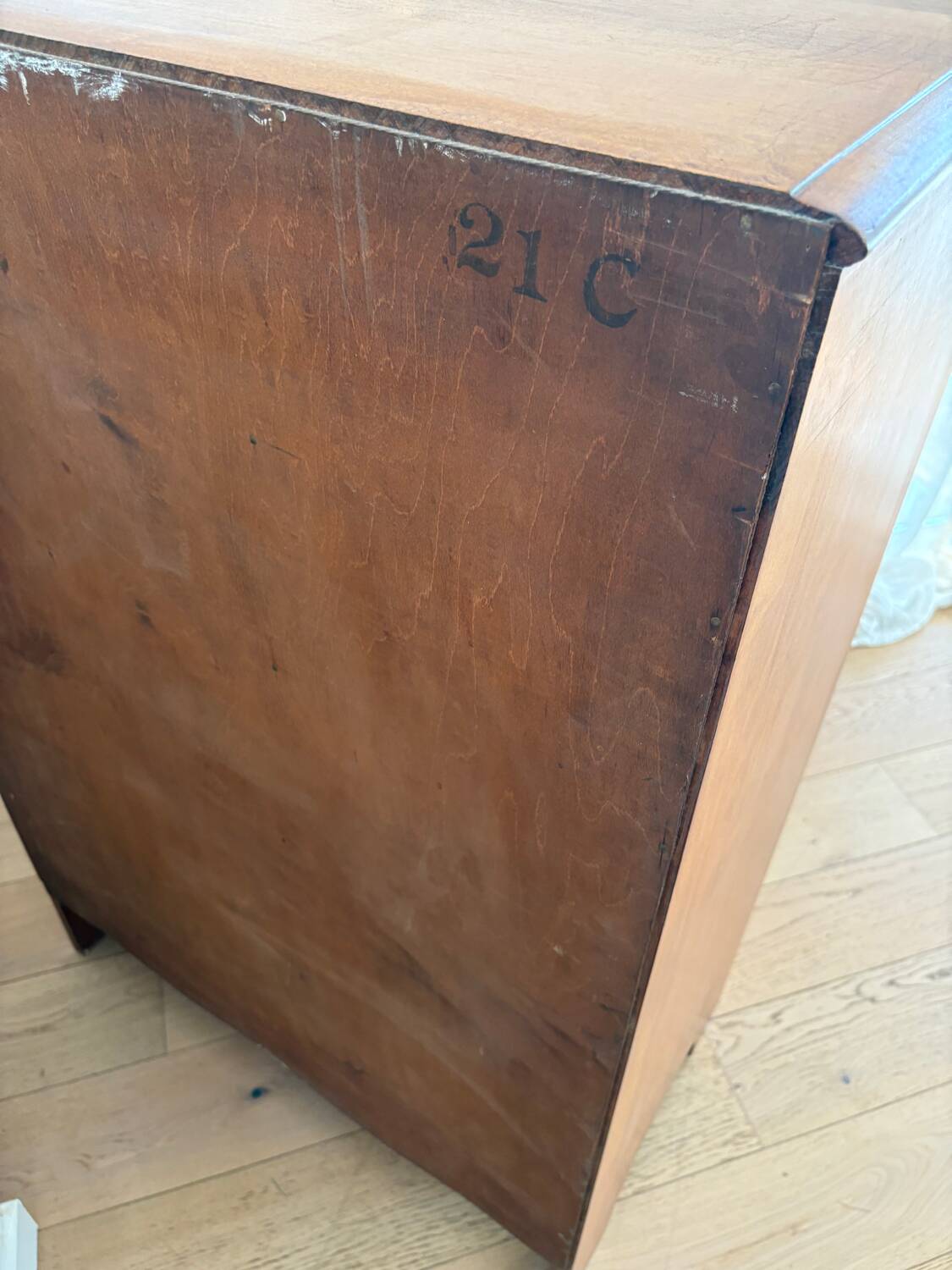 Maple stamped chest of drawers