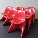 Set of 6 Casalino1 children's chairs by Alexander Begge for Casala, Italy 1970's