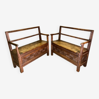 Pair of chest benches from Brittany