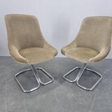 Very Rare Pair of Chairs in the Style of Boris Tabacoff, France, 1970s