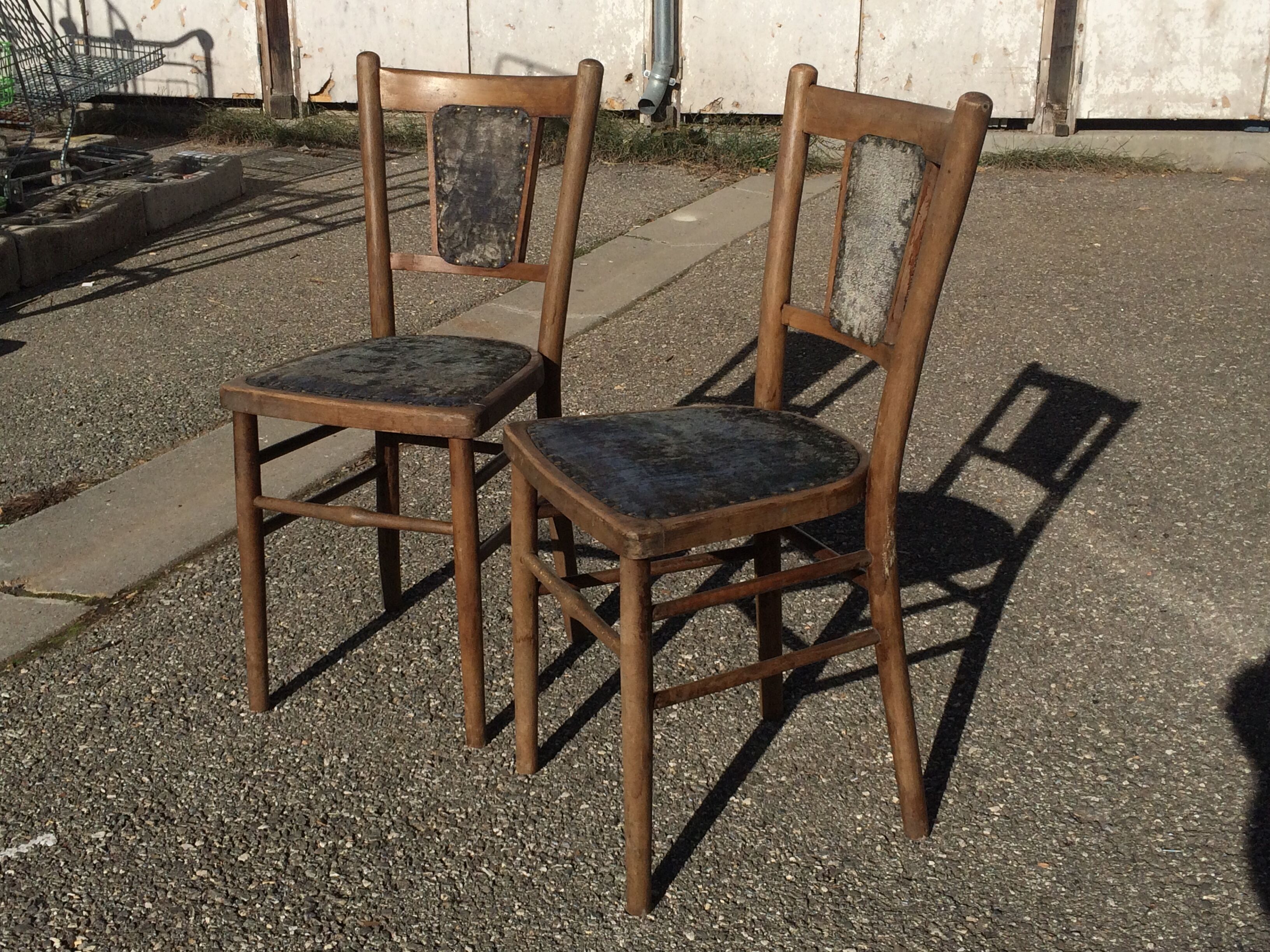 Pair of baumann wooden bistro chairs circa 1905