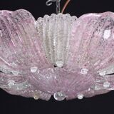 Fascinating Vintage Murano Glass Ceiling lamp Pink