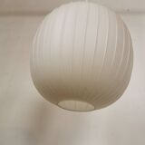 White opaline ball pendant light from the 50s