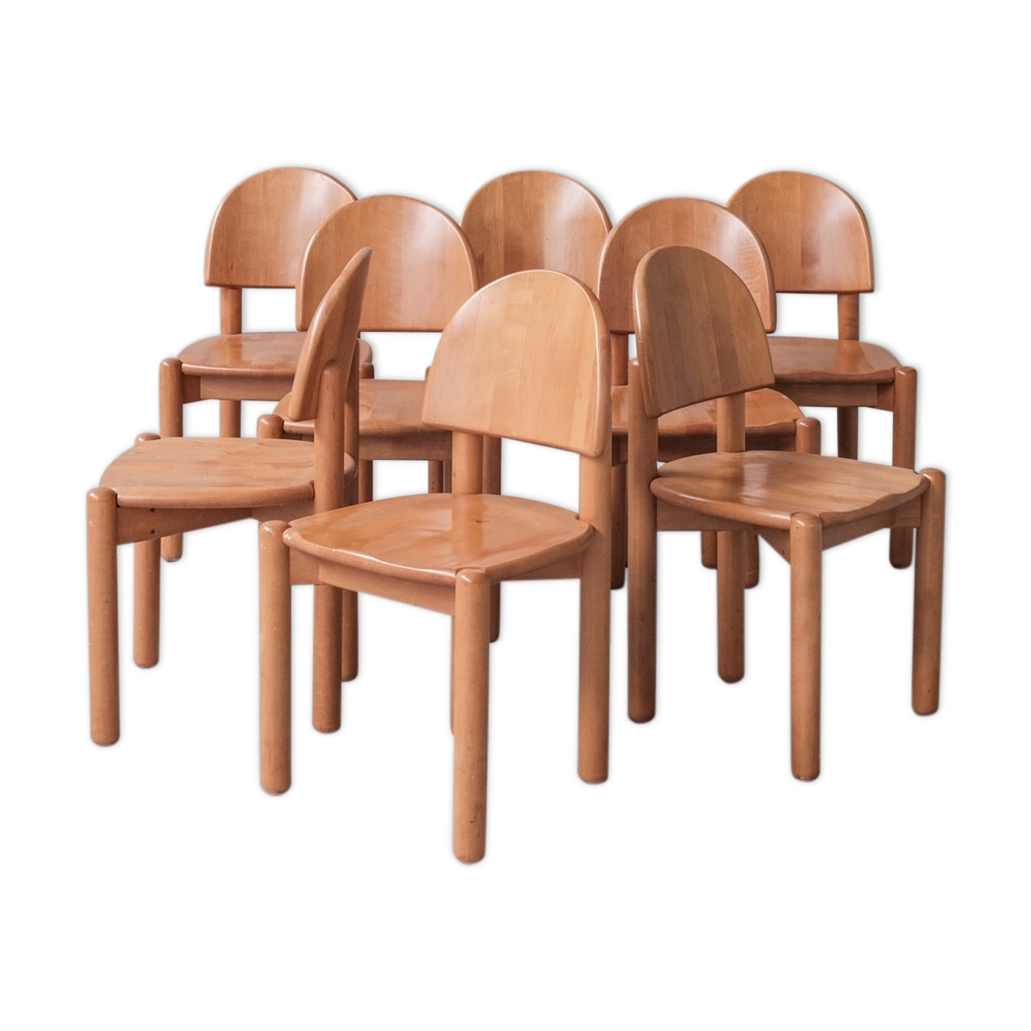 Pine mid-century dining chairs