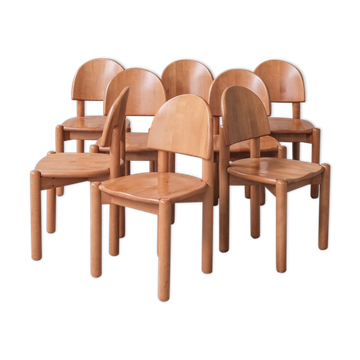 Pine mid-century dining chairs