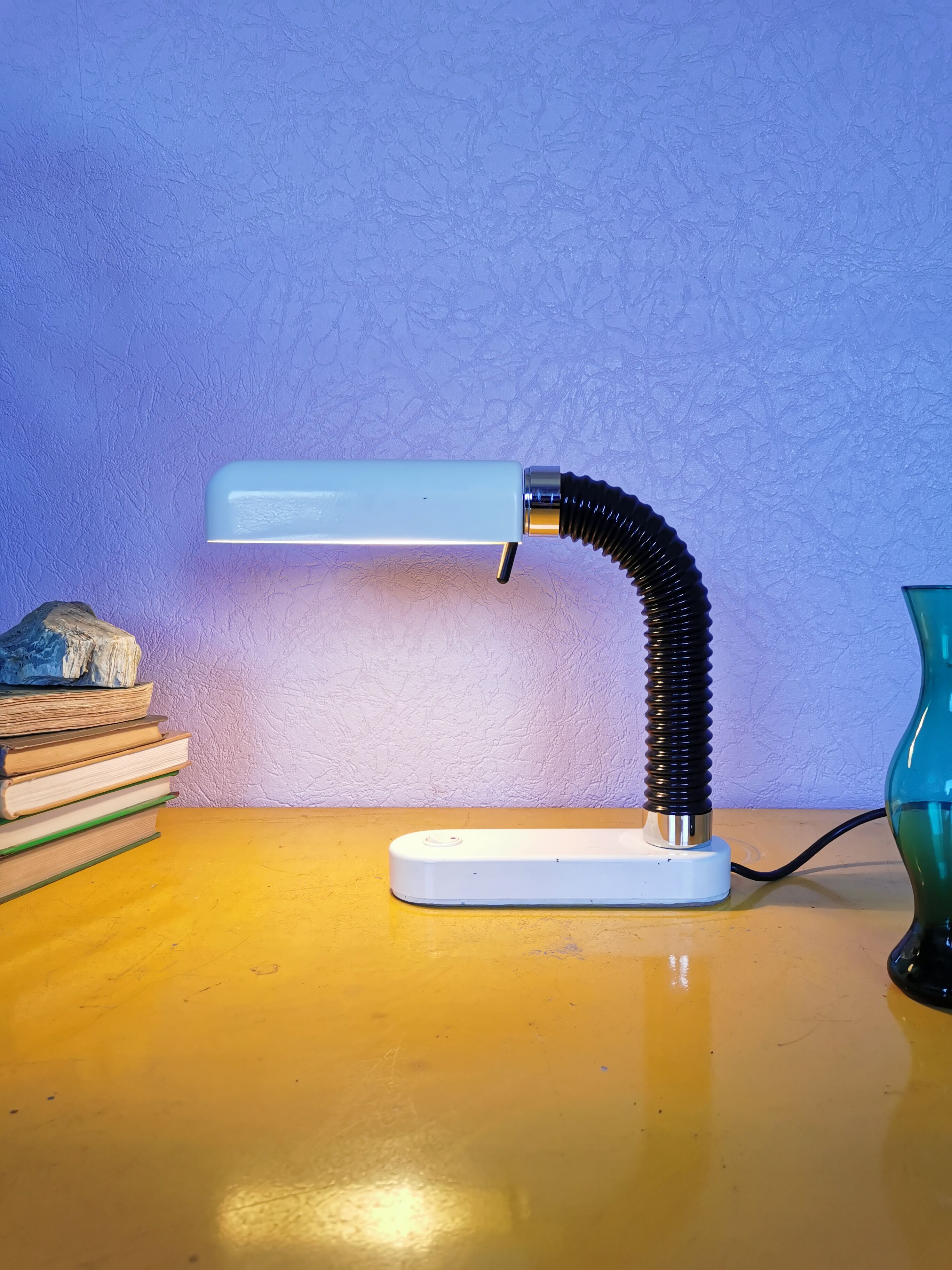 Flexible and adjustable lamp lacquered brass, 1970