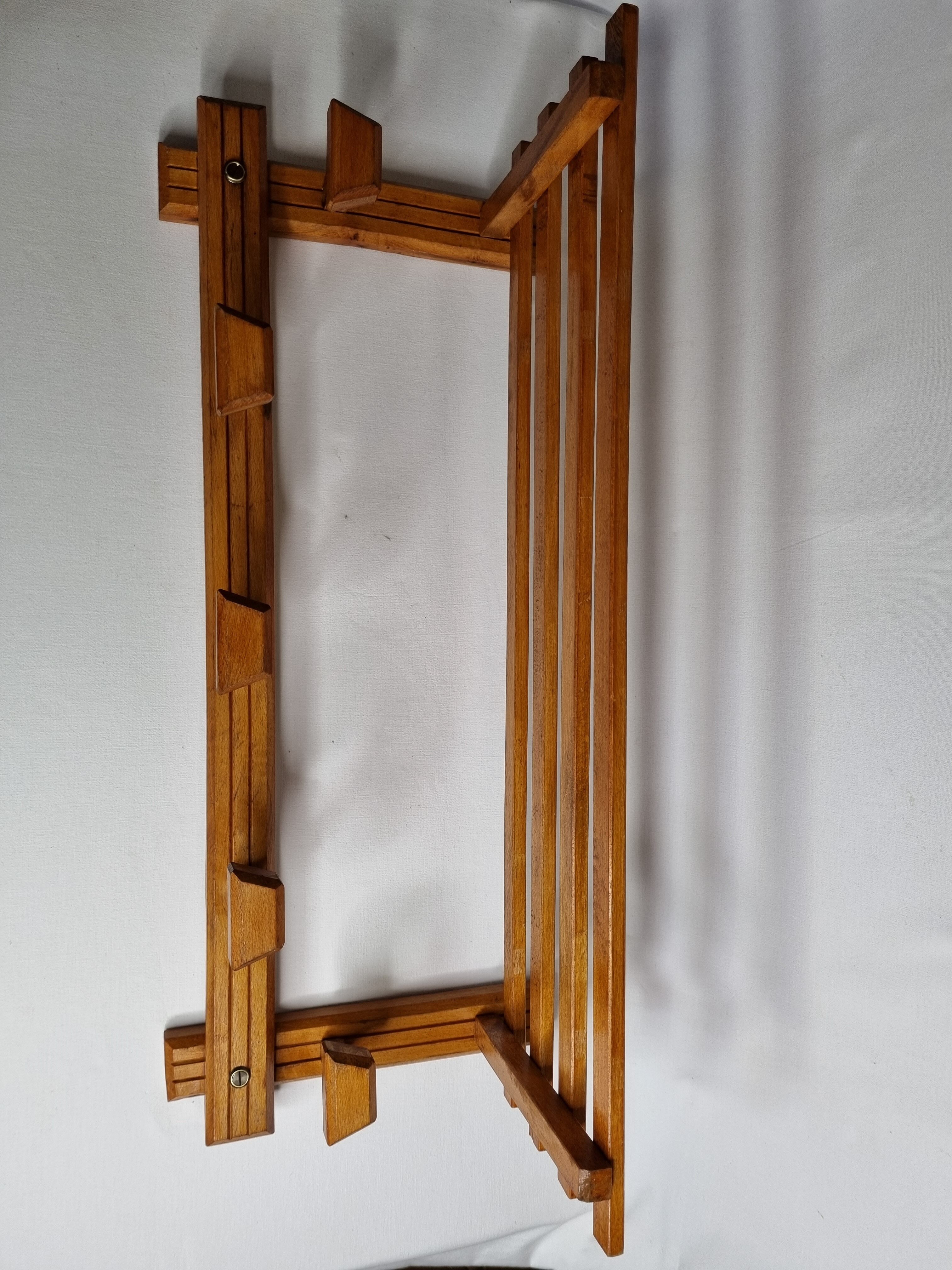 Wooden coat rack, 5 hooks, 74 cm
