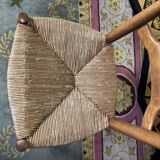 6 light beech mulched chairs