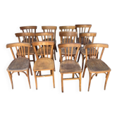 (Lot) 12 bistro chairs (light oak)
