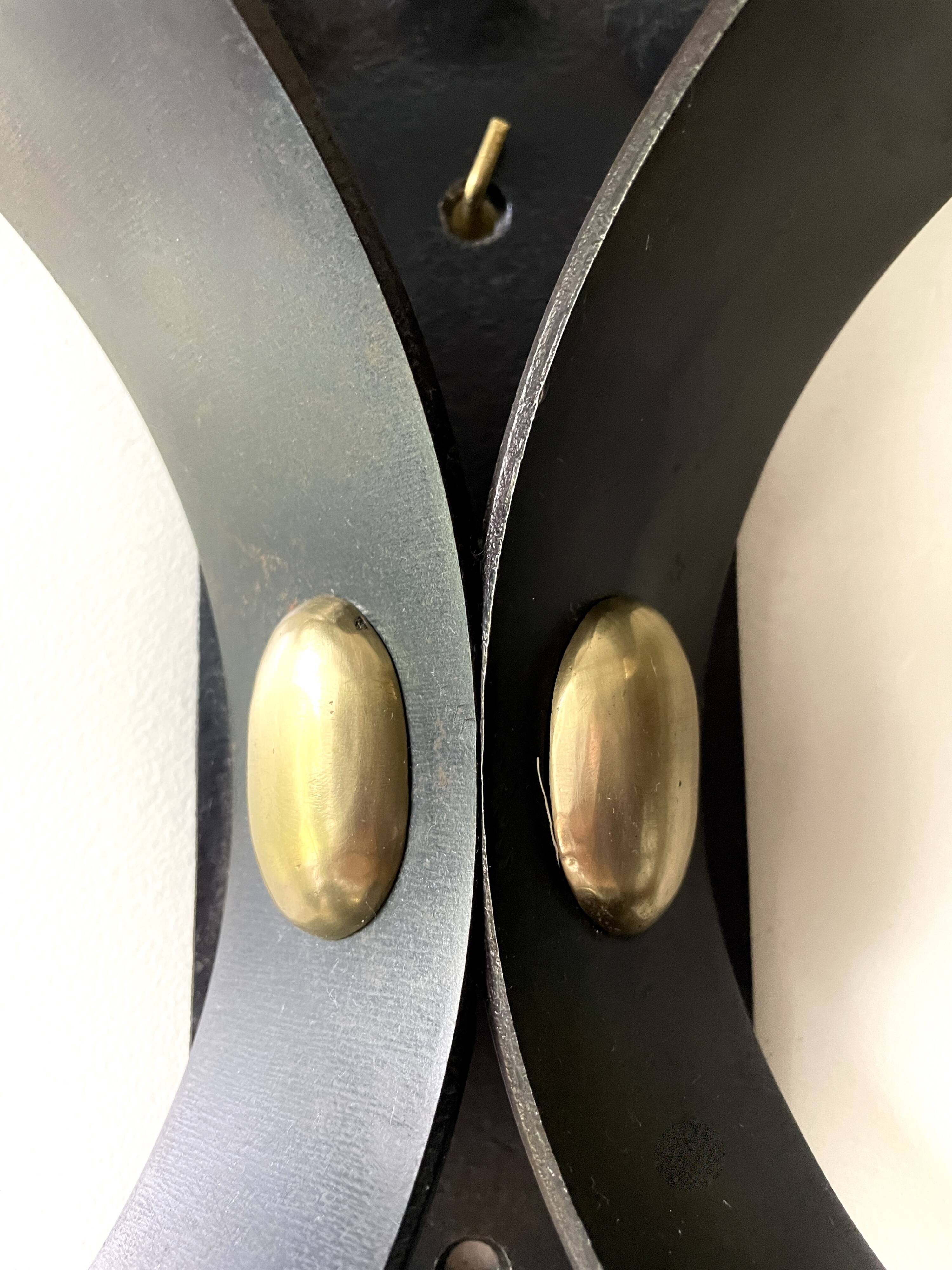 Large brutalist wall light by Jean Perzel