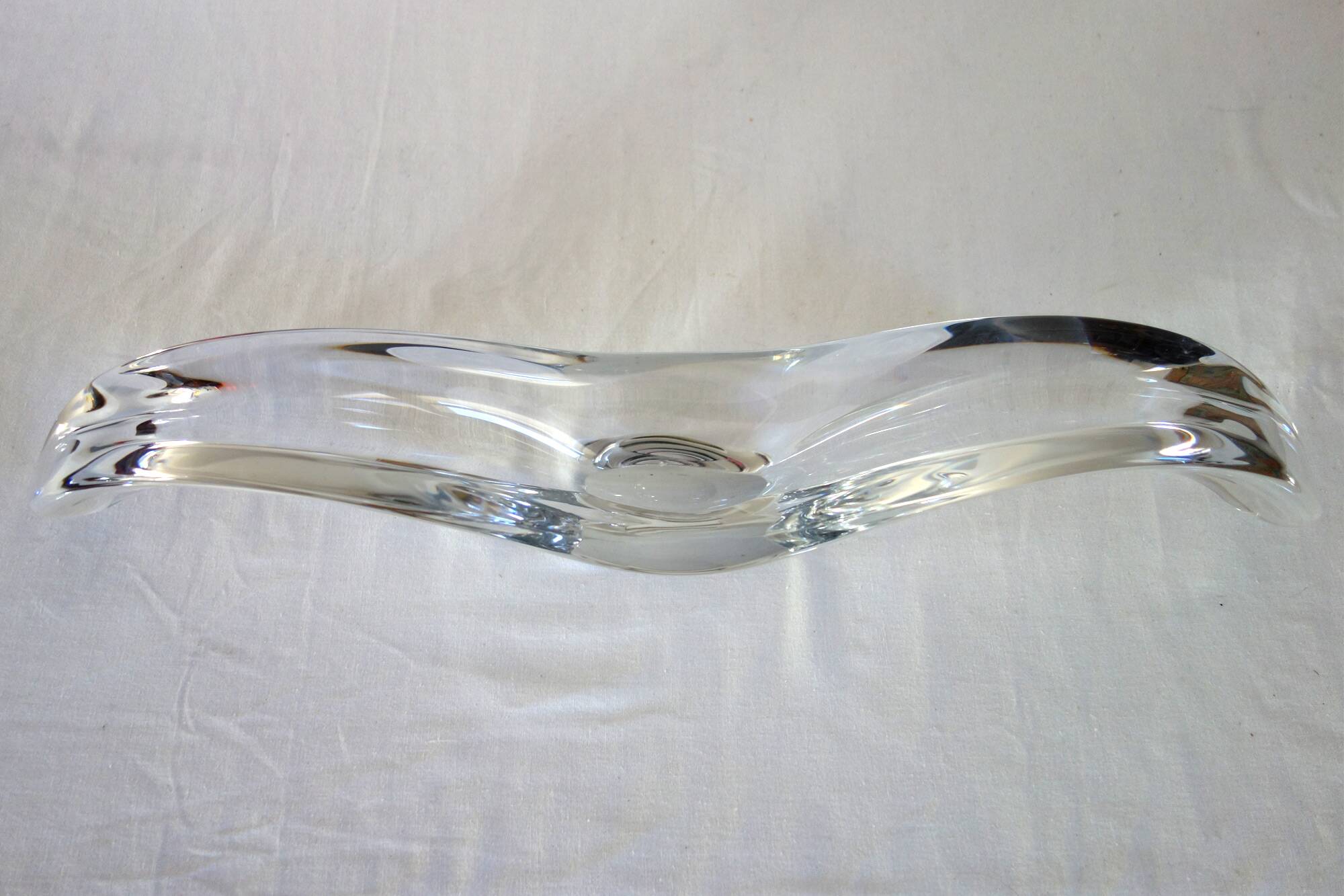 Baccarat crystal elongated bowl 1950