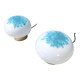 Pair of Postmodern White and Light Blue Murano Glass Table Lamps, Italy