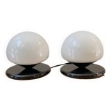 Lampes champignon verre et marbre