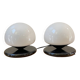 Glass and marble mushroom lamps