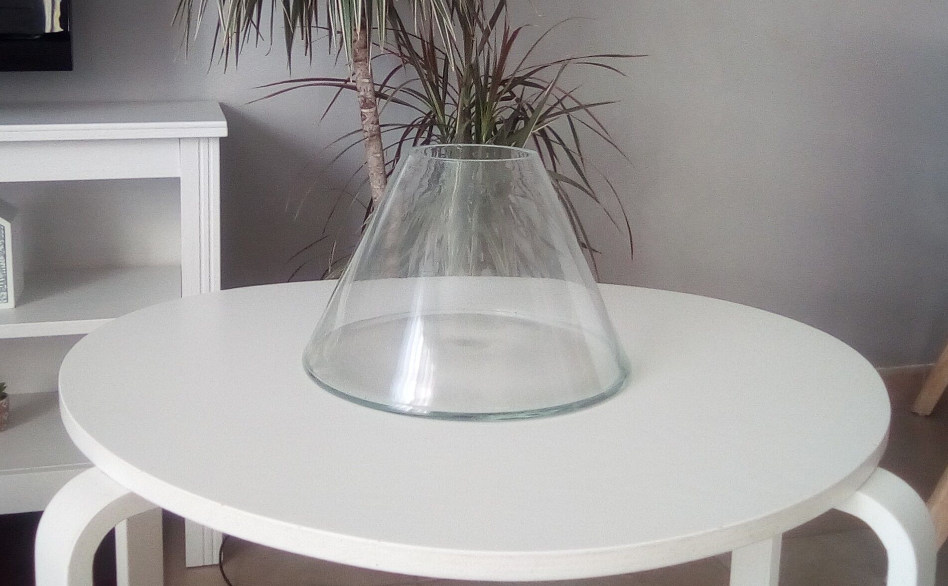 Original transparent glass vase