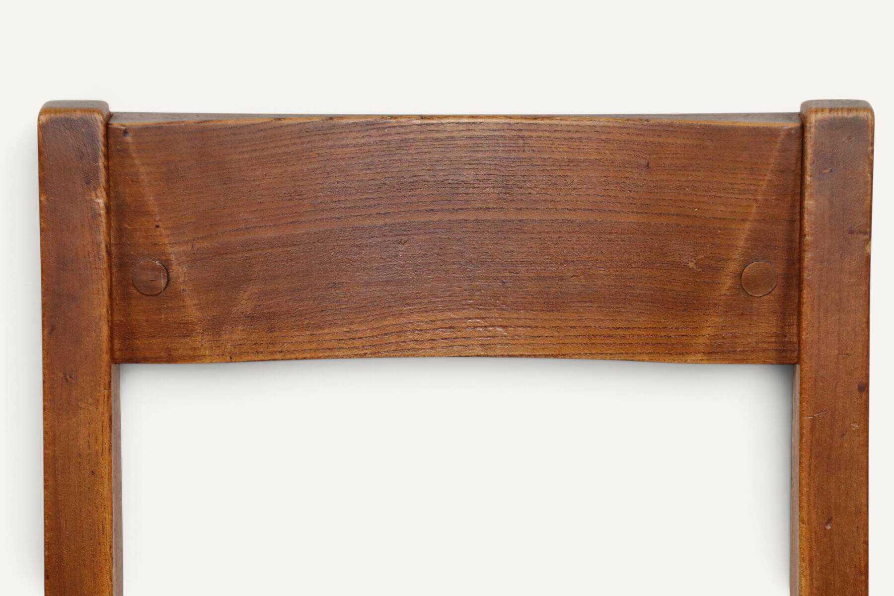 Chair S24 by Pierre Chapo – Solid elm and black leather – 1970