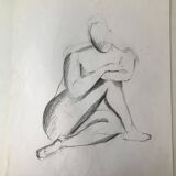 Drawing nude model live woman