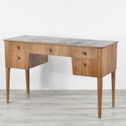 Bureau / Table console en noyer et hêtre Gordon Russell du milieu du siècle. Vintage Mo