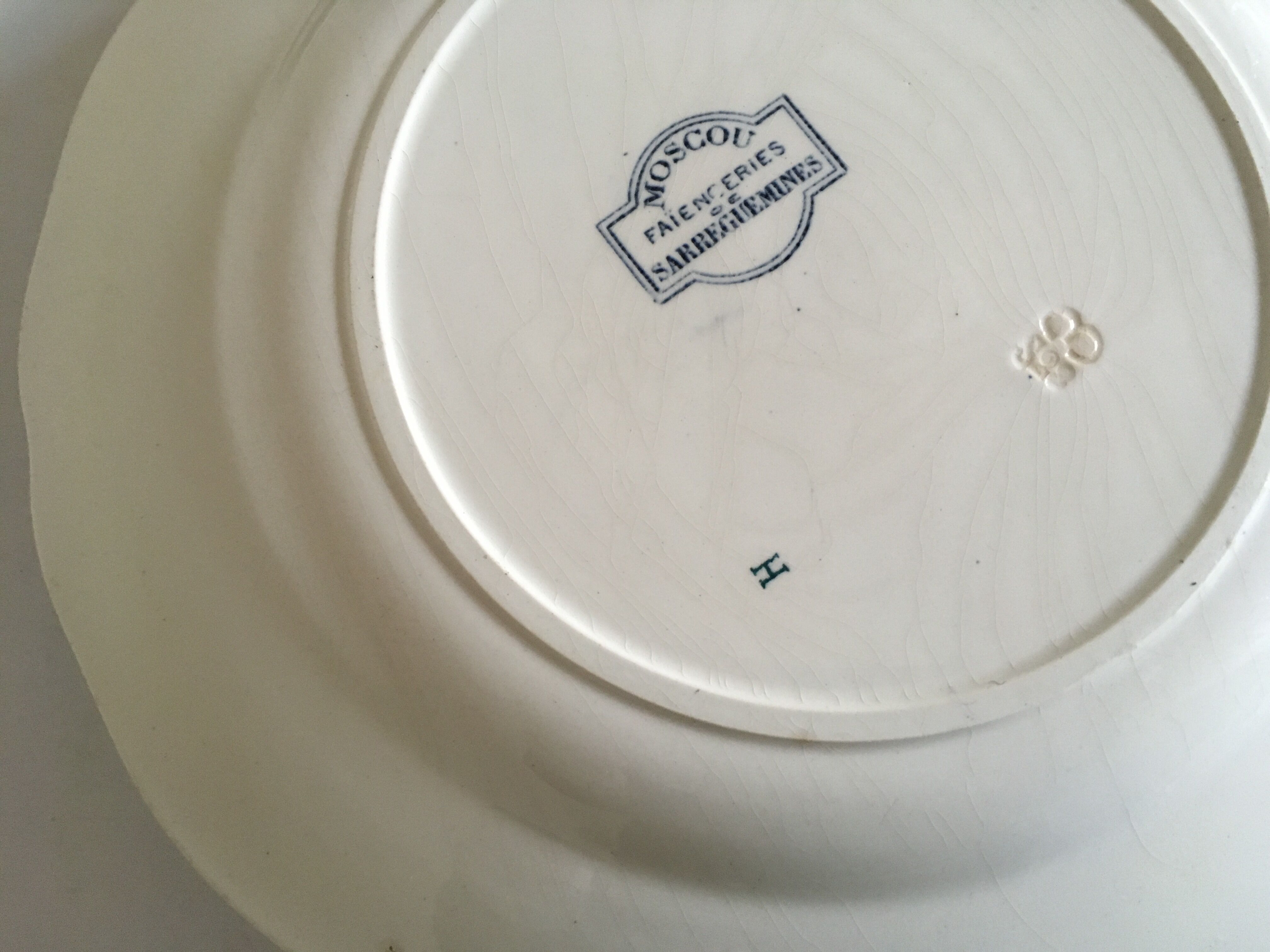 Set of 6 dinner plates earthenware of sarreguemines décor moscow early 20th