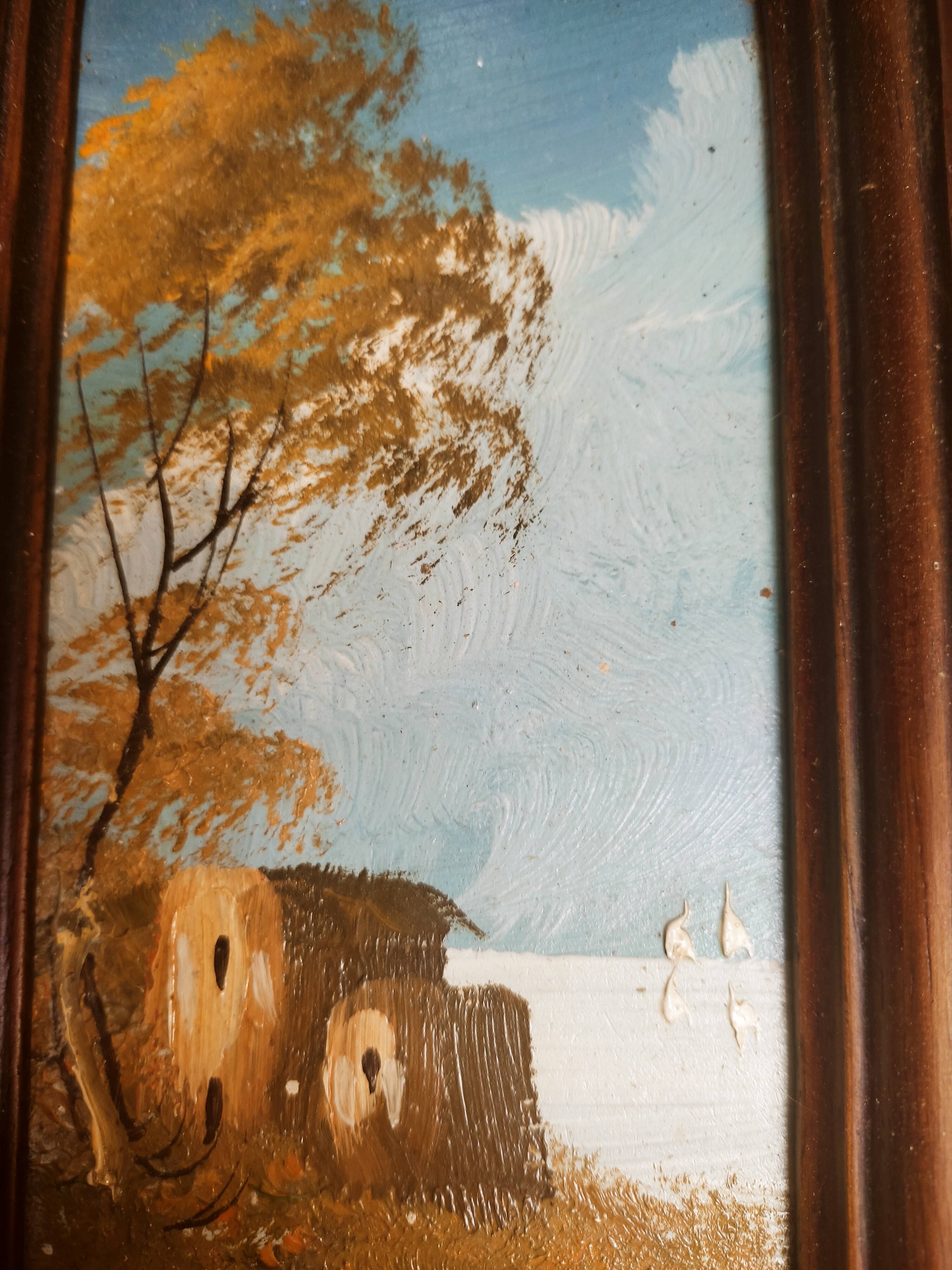 Wooden key box with landscape