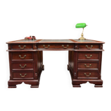 English Chesterfield Desk with Green Leather