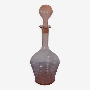 Carafe verre transparent rose capuchon bulle