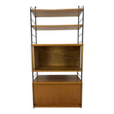 Modular shelf from the 1950s, wood and metal, vintage.