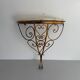 Mid-century floating wall console in wrought iron, 1950, Italy