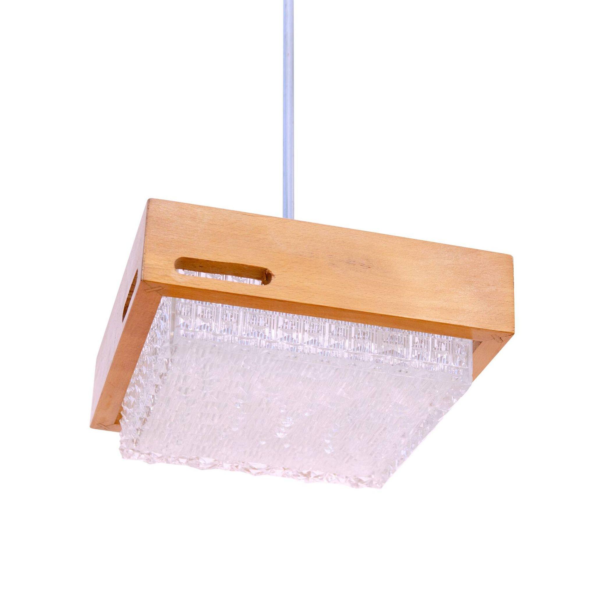 Eastern Bloc Brutalist Pendant Lamp, 1970s, Czechoslovakia
