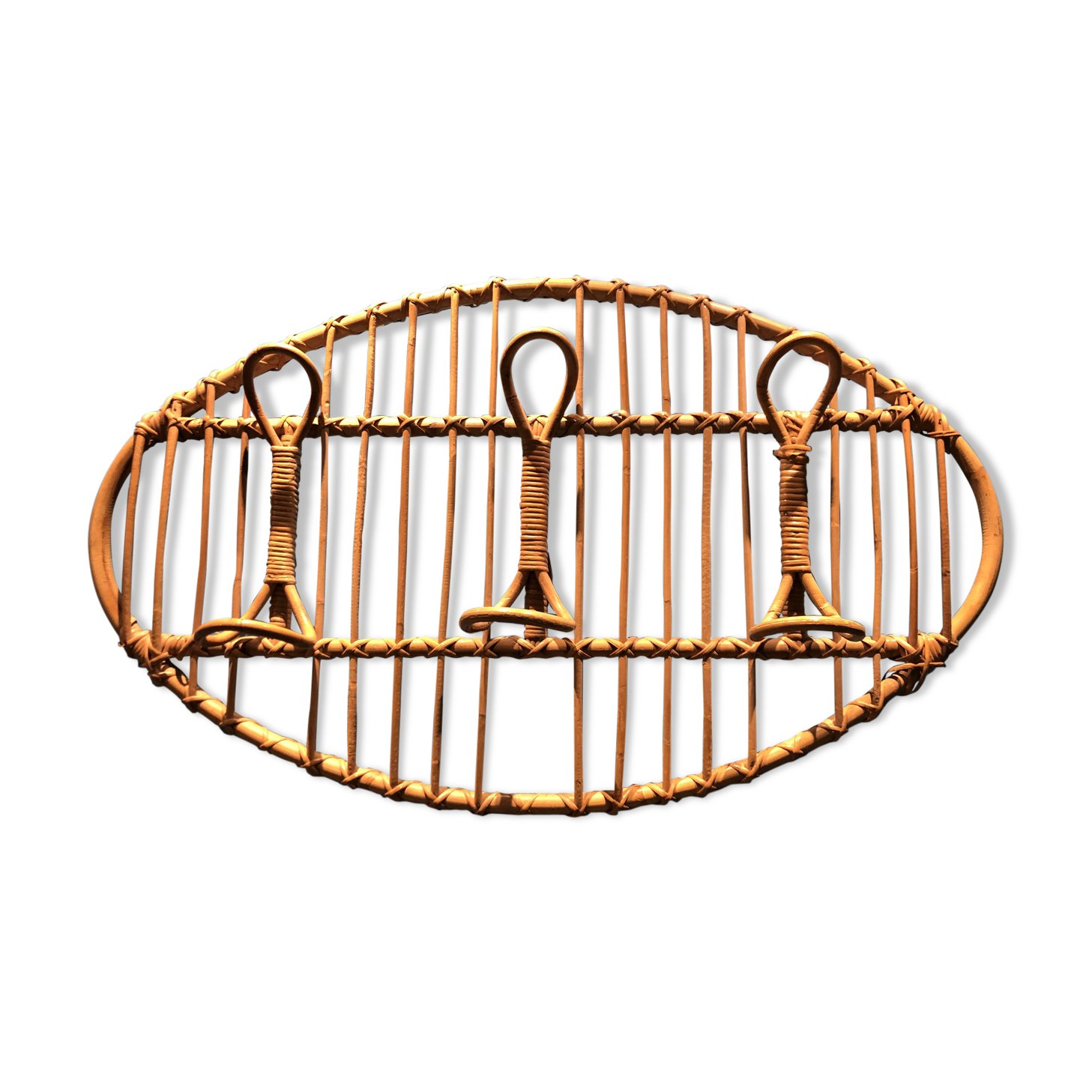Rattan coat holder