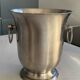 Stainless steel champagne bucket signed Guy Degrenne, antique metal decoration -