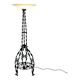 lampadaire en fer forgé et verre opalin, Art Déco, années 1930